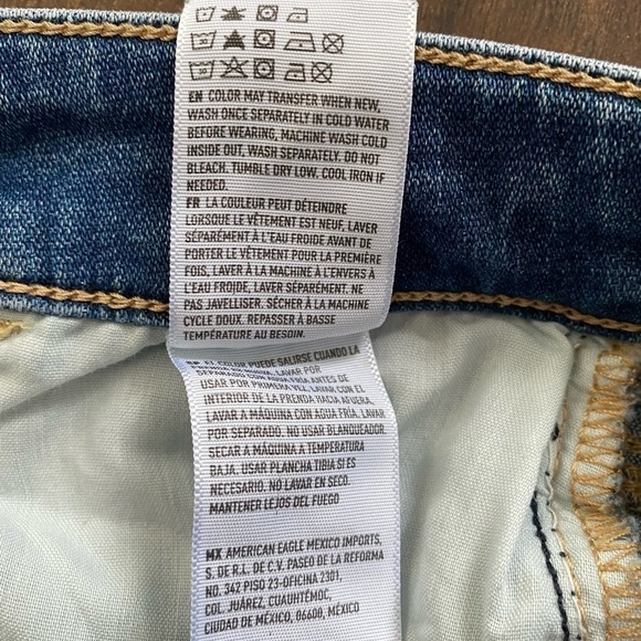 AMERICAN Eagle High Rise ripped Jeggings blue size 2 🌸 - Picture 10 of 11